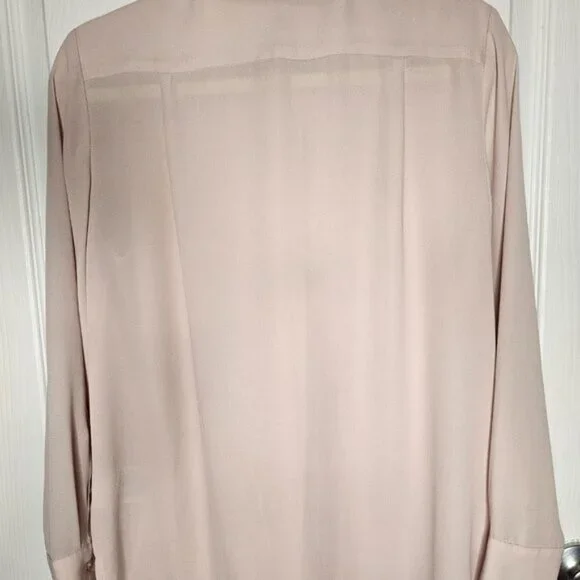 BANANA REPUBLIC Blouse/ top in Soft Pink S with necktie ribbon - Picture 2 of 6